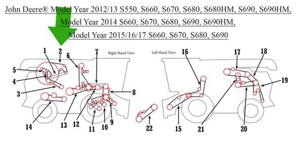 H221273 Rotary Side Screen Belt JD